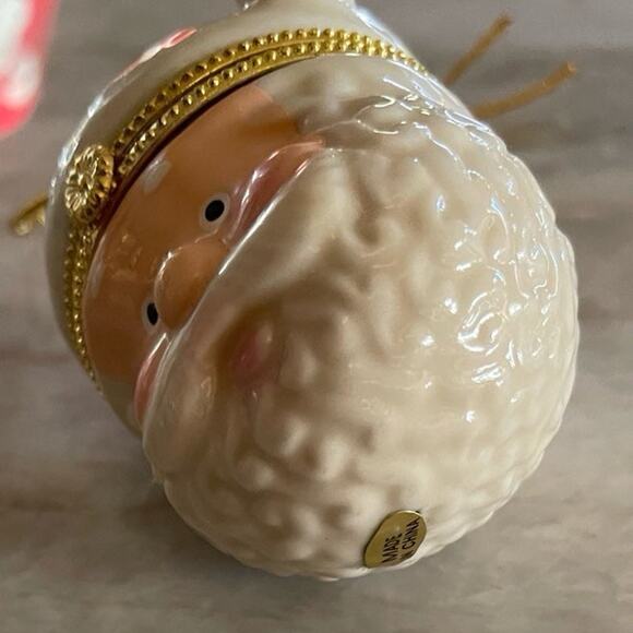 Santa Claus ceramic trinket box Christmas ornament - Picture 8 of 11